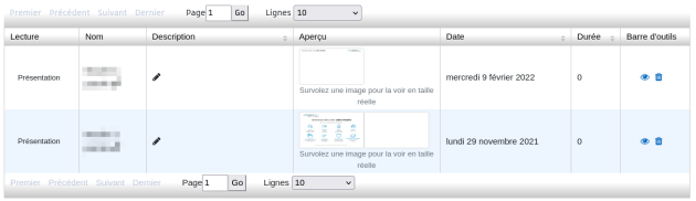 Capture d'un tableau d'enregistrements en listant 2.