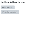 Outils du Tableau de bord